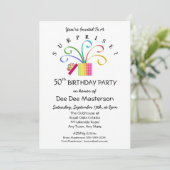 Invitation SURPRISE ! 50e anniversaire ou toute fête d'annive (Debout devant)