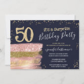 Invitation Surprise 50e anniversaire Parties scintillant gâte (Devant)
