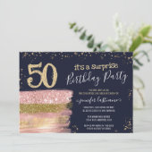 Invitation Surprise 50e anniversaire Parties scintillant gâte (Debout devant)
