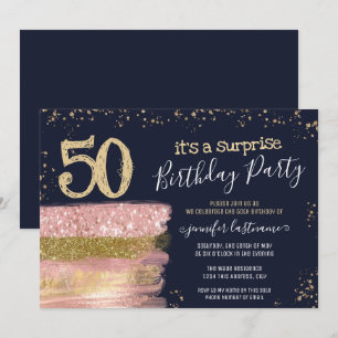 Invitation Surprise 50e anniversaire Parties scintillant gâte