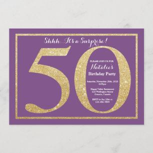 Invitation Surprise 50e anniversaire Parties scintillant viol