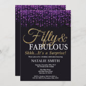 Invitation Surprise 50e anniversaire Parties scintillant viol (Devant / Derrière)