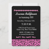 Invitation SURPRISE 50e anniversaire Pink Swirls Hearts Stars (Dos)