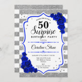 Invitation Surprise 50e anniversaire - Pourcentage blanc arge (Devant / Derrière)