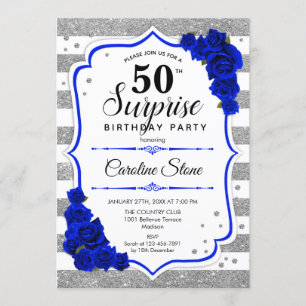 Invitation Surprise 50e anniversaire - Pourcentage blanc arge