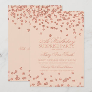 Invitation Surprise 50e anniversaire Rose Gold Parties scinti