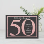 Invitation Surprise 50e anniversaire Rose Pink Gold Parties s (Debout devant)