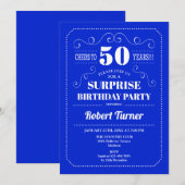 Invitation Surprise 50e anniversaire - Royal Blue (Devant / Derrière)