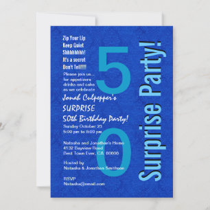 Invitation SURPRISE 50e anniversaire Royal Blue B400