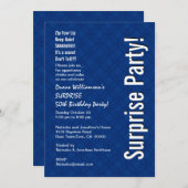 Invitation SURPRISE 50e anniversaire Royal Blue Ver 005 (Devant / Derrière)