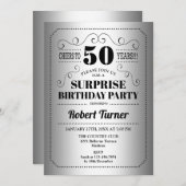 Invitation Surprise 50e anniversaire - Silver Black (Devant / Derrière)