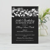 Invitation Surprise 50e anniversaire Silver Hollywood Glam (Debout devant)