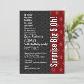 Invitation SURPRISE 50e anniversaire Stars rouge et noir B401 (Debout devant)