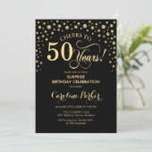 Invitation Surprise 50e fête d'anniversaire - Gold Black (Debout devant)