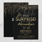 Invitation Surprise 50e fête d'anniversaire pour les femmes,  (Devant / Derrière)