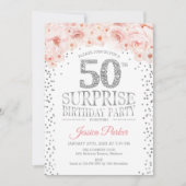 Invitation Surprise 50e fête d'anniversaire - White Silver Pi (Devant)