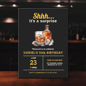 Invitation Surprise 50e Whiskey Bourbon fête d'anniversaire
