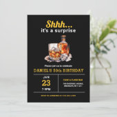 Invitation Surprise 50e Whiskey Bourbon fête d'anniversaire (Debout devant)