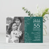 Invitation Surprise 55e anniversaire avec photo Emerald Green (Debout devant)