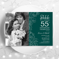 Surprise 55e anniversaire avec photo vert émeraude