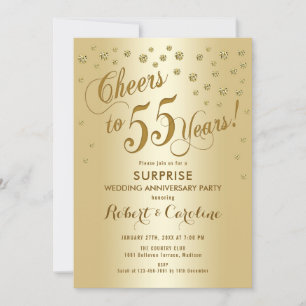 Invitation Surprise 55e anniversaire de mariage - Or