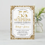 Invitation Surprise 55e anniversaire de mariage - Or blanc (Debout devant)