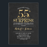 Invitation Surprise 55e anniversaire Mariage Chalkboard Gold<br><div class="desc">Invitation à la célébration du 55e anniversaire du Mariage Surprise. Design élégant et élégant en noir tableau noir et faux or parties scintillant. Comprend une police de script élégante. Message-moi si vous avez besoin d'une personnalisation plus poussée.</div>