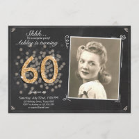 Invitation surprise 60 anniversaire Chalkboard Rus