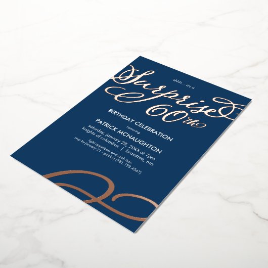 Invitation surprise 60 ans Anniversaire Feuille d' (Rotation)