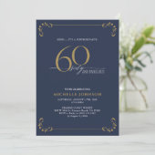 Invitation Surprise 60 & Fabuleux Bleu Blanc & Or Anniversair (Debout devant)