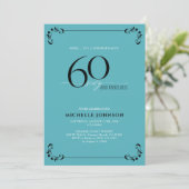 Invitation Surprise 60 & Fabuleux Turquoise & Noir Anniversai (Debout devant)