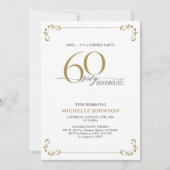Invitation Surprise 60 & Fabulous Black & Gold Birthday (Devant)