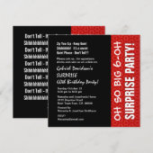 Invitation SURPRISE 60e année Anniversaire Red Stars Q004 (Devant / Derrière)