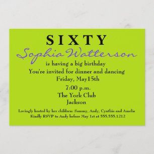 Invitation surprise 60e anniversaire