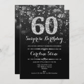Invitation Surprise 60e anniversaire - Argent noir (Devant / Derrière)