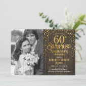 Invitation Surprise 60e anniversaire avec photo - Bois Or (Debout devant)