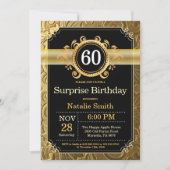 Invitation surprise 60e anniversaire Black and Gol (Devant)