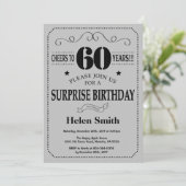 Invitation Surprise 60e anniversaire Black and Silver Grey (Debout devant)