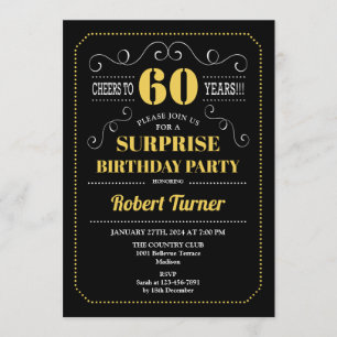 Invitation Surprise 60e anniversaire - Black Gold