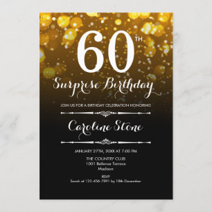 Invitation Surprise 60e anniversaire - Black Gold White