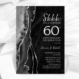 Invitation Surprise 60e anniversaire Black Silver