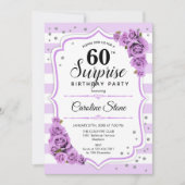 Invitation Surprise 60e anniversaire - Blanc pourpre (Devant)