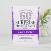 Invitation Surprise 60e anniversaire - Blanc Silver violet (Debout devant)