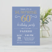 Invitation surprise 60e anniversaire Bleu et or (Debout devant)