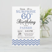 Invitation Surprise 60e anniversaire Blue Chevron (Debout devant)