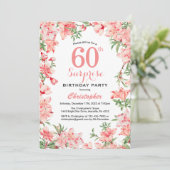 Invitation Surprise 60e anniversaire Boho rose botanique flor (Debout devant)