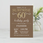 Invitation Surprise 60e anniversaire Brown et Parties scintil (Debout devant)