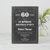 Invitation Surprise 60e anniversaire - Chalkboard (Debout devant)