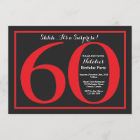 Surprise 60e anniversaire Chalkboard rouge et noir