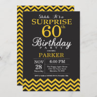 Surprise 60e anniversaire Chevron noir et jaune